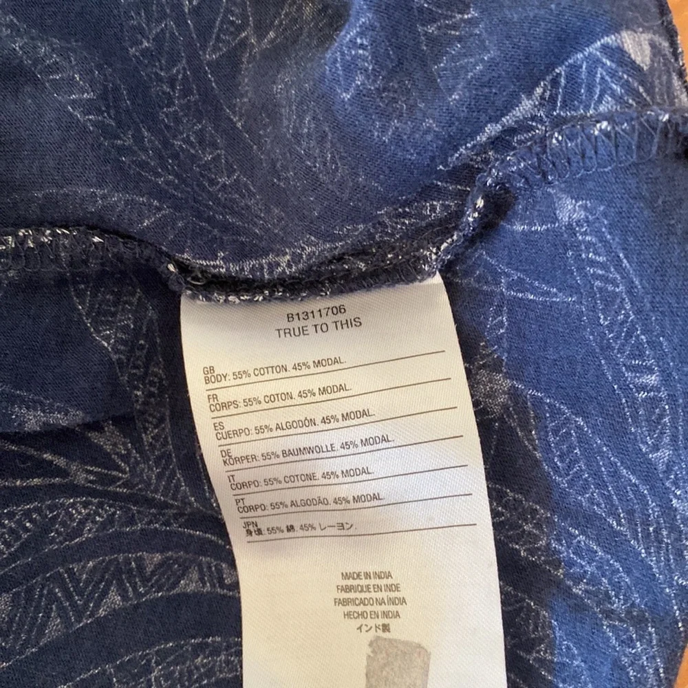 Volcom Strapless Navy‎ Blue Tropical Print Dress Small